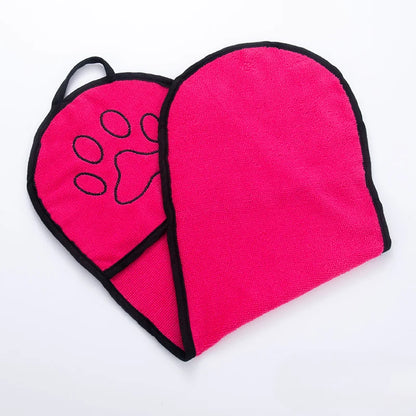 Dog Bath Towel - Quick Dry Absorbent Pet Drying Towel With Double Pocket Design