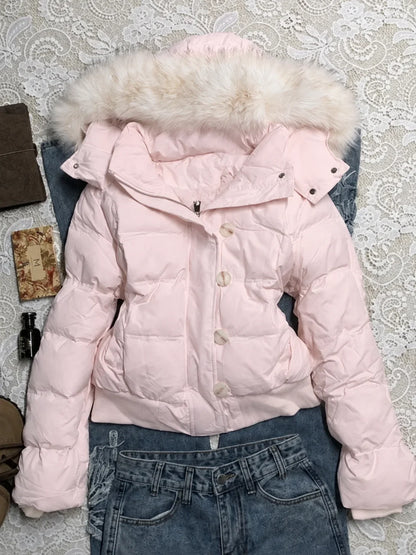 Vintage Punk Style Hoodie Long Sleeve Faux Fur Women Casual Zipper Hooded Gothic Y2K Subculture Harajuku Sweatshirts Autumn