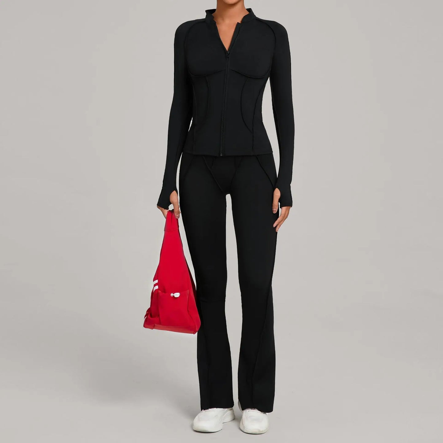 Seamless Yoga Sets – High Waist Leggings & Backless Bra Suit | Breathable Fitness Wear