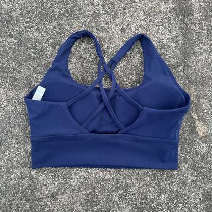 Solid Color Soft Tight Gym Yoga Underwear high strength shockproof Women Cross Back Fitness Bra Sport Top Comprehensive Butter
