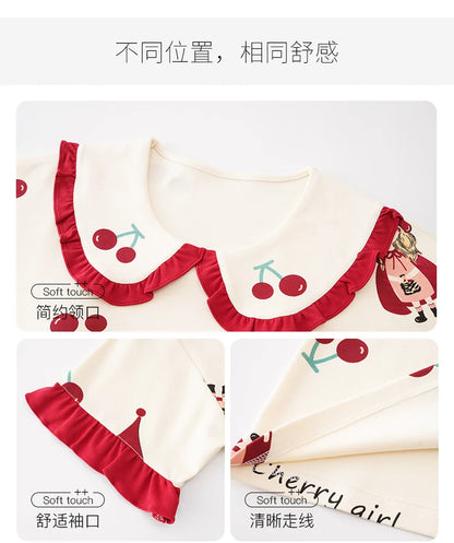Summer Capris Pajamas for Women Plus Size 5XL Woman Causal Pajama Sets Cartoon Lapel Pijamas Cute Girl Soft Cotton Sleepwear