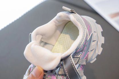 Girls Sports Shoes – Breathable Kids Mesh Sneakers With Rubber Outsole & Hook And Loop Closure