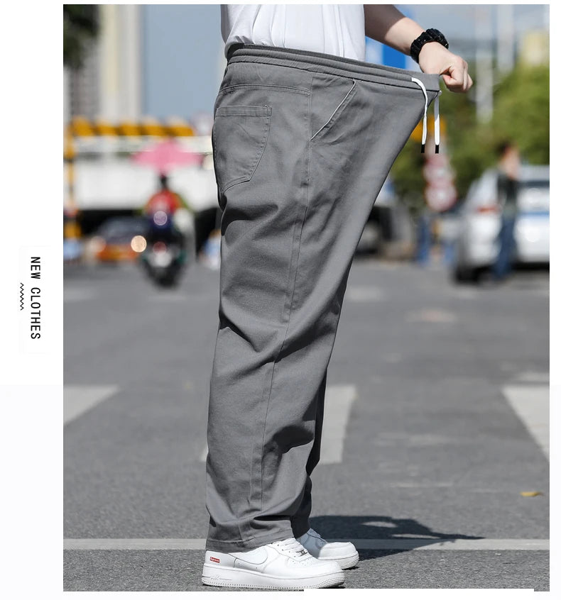 Large Size Men's Casual Pants XL-8XL Plus Size Straight Loose Fit Trousers Elastic Waist Oversized Cotton SweatPants Outdoor