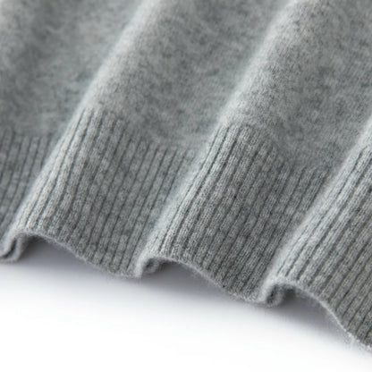 CHICUU Men's 100% Cashmere Sweater Zipper Pullover Mock Neck Long Sleeve Basic Cashmere Knitwear Autumn Winter Clothing Tops