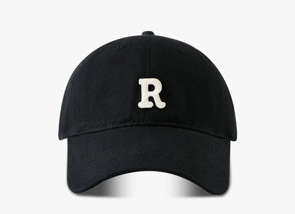 2025 Large Head Circumference Baseball Cap Men's /Women's Dome Hat Soft Top Cap 60/65cm Sun Protection  Letter R Hat Adult Caps