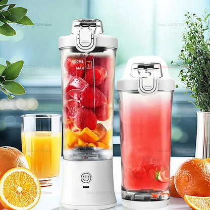 Portable Electric Juicer - USB Rechargeable Mini Blender with Strong Motor