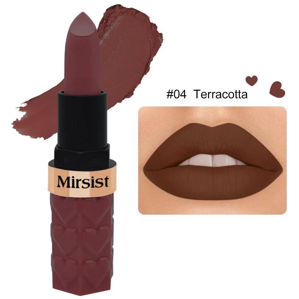Velvet Matte Lipstick Non Transfer Waterproof Highly Pigmented Longwear Nude Peach Brown Cherry Tones Smooth Lip Makeup