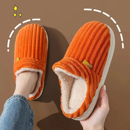 Mens Plush Indoor Slippers - Soft Fluffy Cotton House Shoes - ZOOMNSTORE
