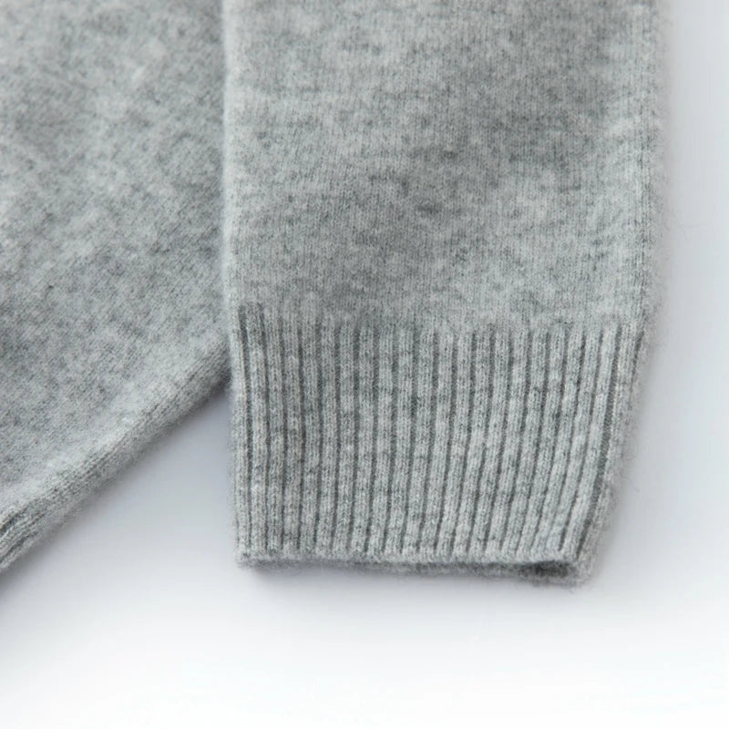 CHICUU Men's 100% Cashmere Sweater Zipper Pullover Mock Neck Long Sleeve Basic Cashmere Knitwear Autumn Winter Clothing Tops