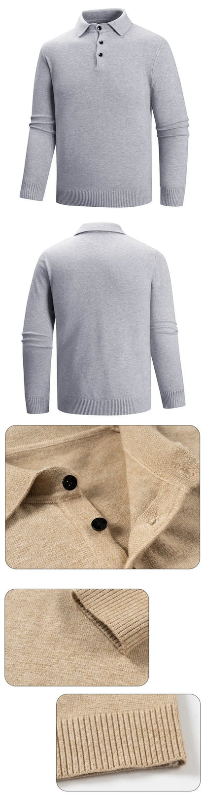 Mens Quarter zipper Sweater Long Sleeve Button Down Golf Shirts Casual Knitted Ribbed Dress Pullover outdoor Anti-pilling Men