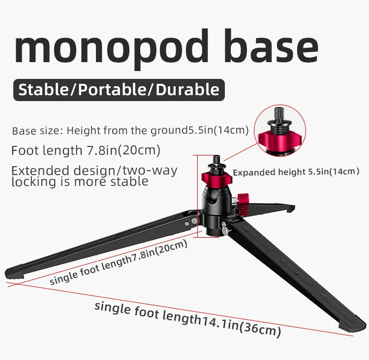 BEXIN Lightweight Monopod Aluminium DSLR Camera Tripod Camera Mount Adapter Support Monopod For Nikon Sony Camera