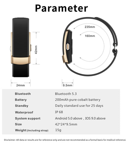 No Screen Smart Bracelet Health Fitness Tracker 24/7 Heart Monitor Sleep Tracker Multi-Sport Tracker Wristband for Android iOS