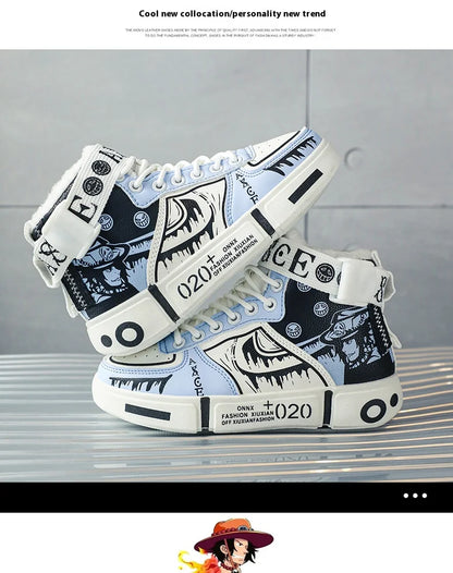 Boys High-Top Sneakers – Waterproof Leather Upper Shoes With Buckle Strap 2025 Autumn Winter