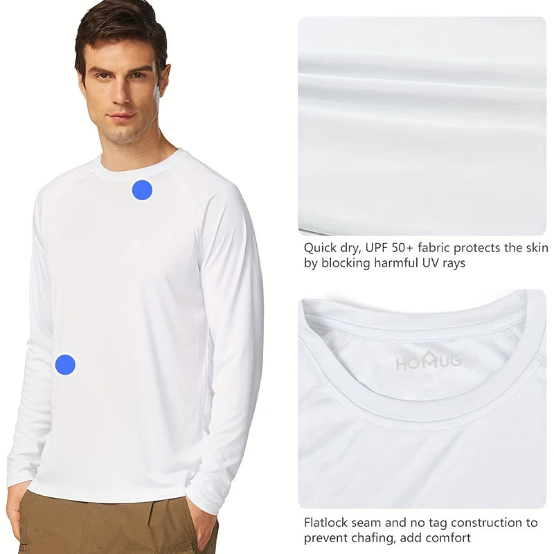 Men's UPF 50+ Sun Protection Shirt – Quick-Dry Long-Sleeve Performance Top