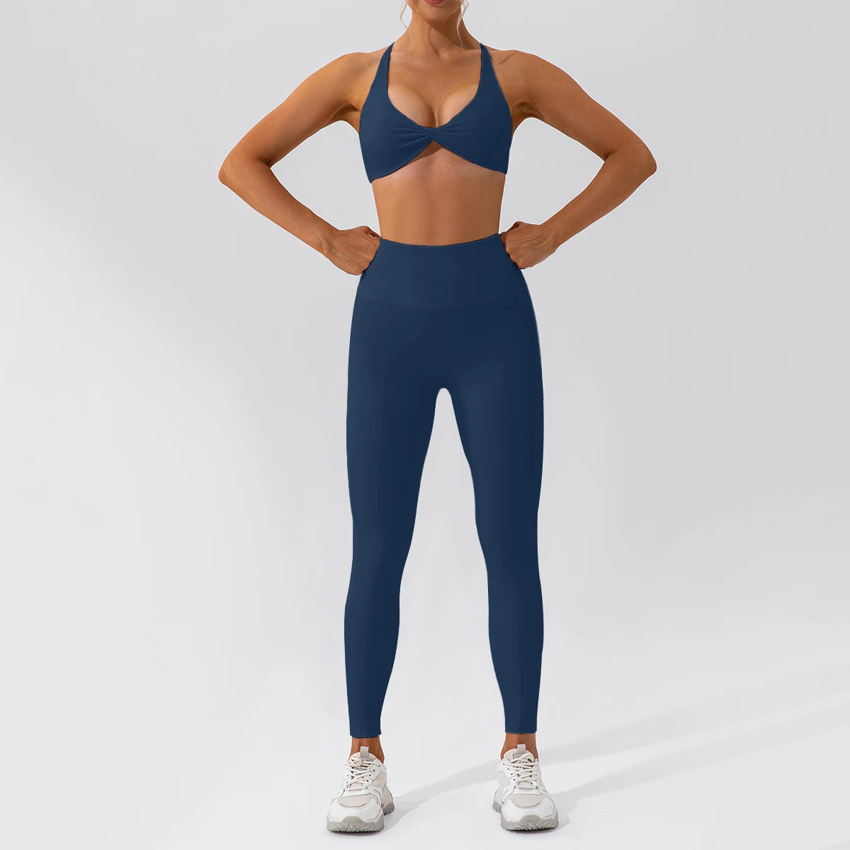 Women Yoga Suit - Quick Dry Gym Tracksuit With Long Sleeve Top & High Waist Leggings