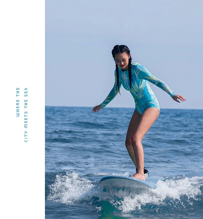Nu-June Piece Swimsuit for Women, Long Sleeves, Rash Guard, Sports Swimwear, Surfing Bathing Suit, Body Suit, Beach, Hot Spring