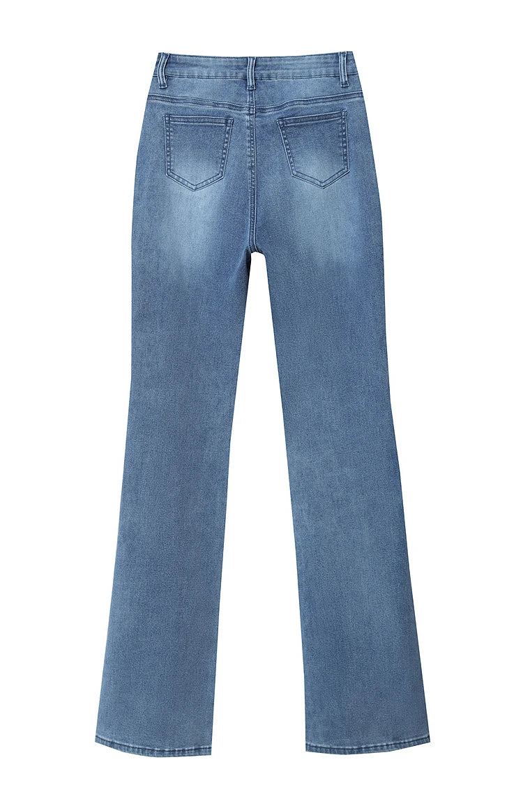Amii Flared Jeans Autumn 2026 New Commuter Style Casual Versatile Women's Pants Solid Color Denim Trousers For Women 12621032