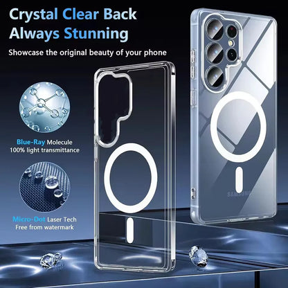 For Magsafe Magnetic Wireless Charging Case For Samsung Galaxy S25 S26 Ultra Plus FE S25Ultra 5G + Clear Shockproof Back Cover