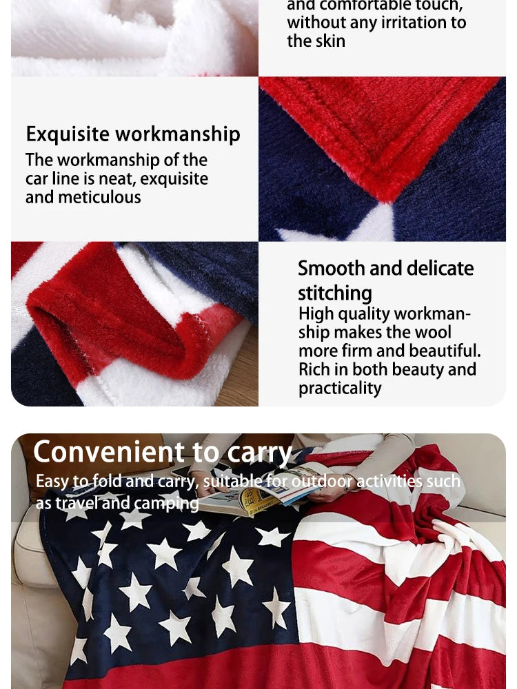 Plush Bed Blanket - Warm Throw for Sofas Cars and Travel - Machine Washable
