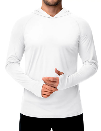 TACVASEN Sun Protection T-Shirts Mens Long Sleeve Hoodie Casual UV-Proof T-Shirts Breathable Lightweight Quick Dry T-Shirts Male