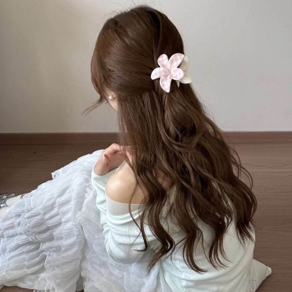 2026 New Trend Cute Flower Shape Hair Claw Set Sweet Cherry Print Hair Clips Hair Accessories For Women Girls Daily Summer Wear