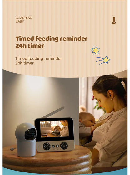 Danmini Intelligent Baby Monitor 4.3-inch IPS Color Screen Display PZT Control Night Vision Indoor Security Surveillance Camera