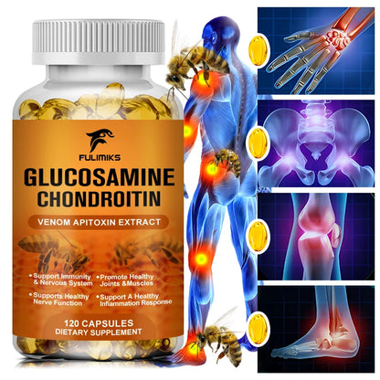 Glucosamine Chondroitin Capsules Vitamin C Nutrition Dietary Supplement Bone Knee Back Health Joints Mobility