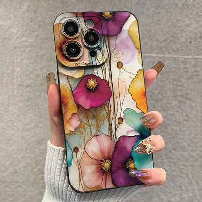 Vintage Floral Pattern Phone Case For Samsung Galaxy S26 S25 Ultra S24 FE S23 Plus S22 S21 A56 A36 A15 A55 A35 A54 A34 A53Cover