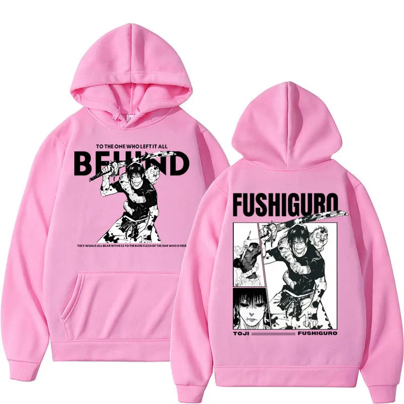 Anime Jujutsu Kaisen Fushiguro Toji Retro Hoodies Men's Harajuku Vintage Manga Long Sleeve Fleece Loose Fashion Casual Tracksuit