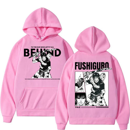 Anime Jujutsu Kaisen Fushiguro Toji Retro Hoodies Men's Harajuku Vintage Manga Long Sleeve Fleece Loose Fashion Casual Tracksuit