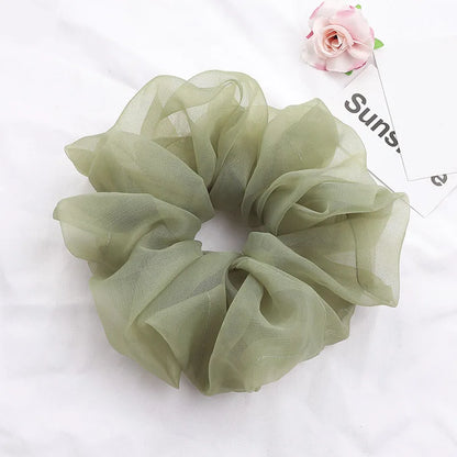 Summer Organza Silk Scrunchies Elastic Hair Bands for Women Fashion Hair Rope Ponytail Holder Ties Girl Hair Accessories