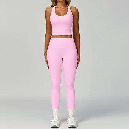 Gym Tracksuit Yoga Set 2 Pieces Workout Outfits Fitness Sportswear High Waist Leggings Sports Bra Athletic Wear Women Clothes