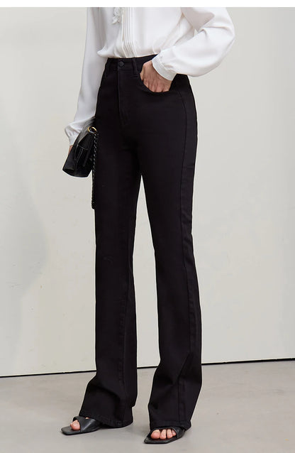 Amii Flared Jeans Autumn 2026 New Commuter Style Casual Versatile Women's Pants Solid Color Denim Trousers For Women 12621032