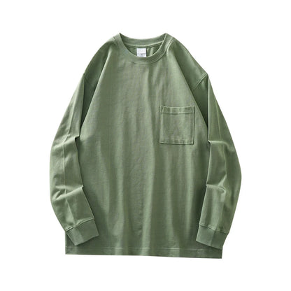 Men's Long Sleeve T Shirt - DUKEEN Heavyweight Cotton Crew Neck Casual Tee