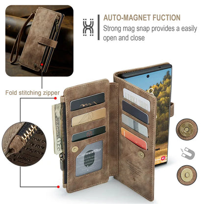 Flip Leather Phone Case For Samsung Galaxy S25 Edge S24 S26 Ultra S23 FE S22 S21 S20 Plus Note20 A16 A56 A17 A37 A57 Wallet Etui