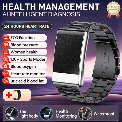 New No Screen Health Bracelet Precise Heart Rate Blood Pressure ECG Monitor Call Reminder Smart Watch Sport Band Fitness Tracker