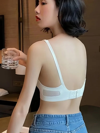 Push Up Bra Seamless Bras Wire Free Padded For Women U Shape Back V Neck