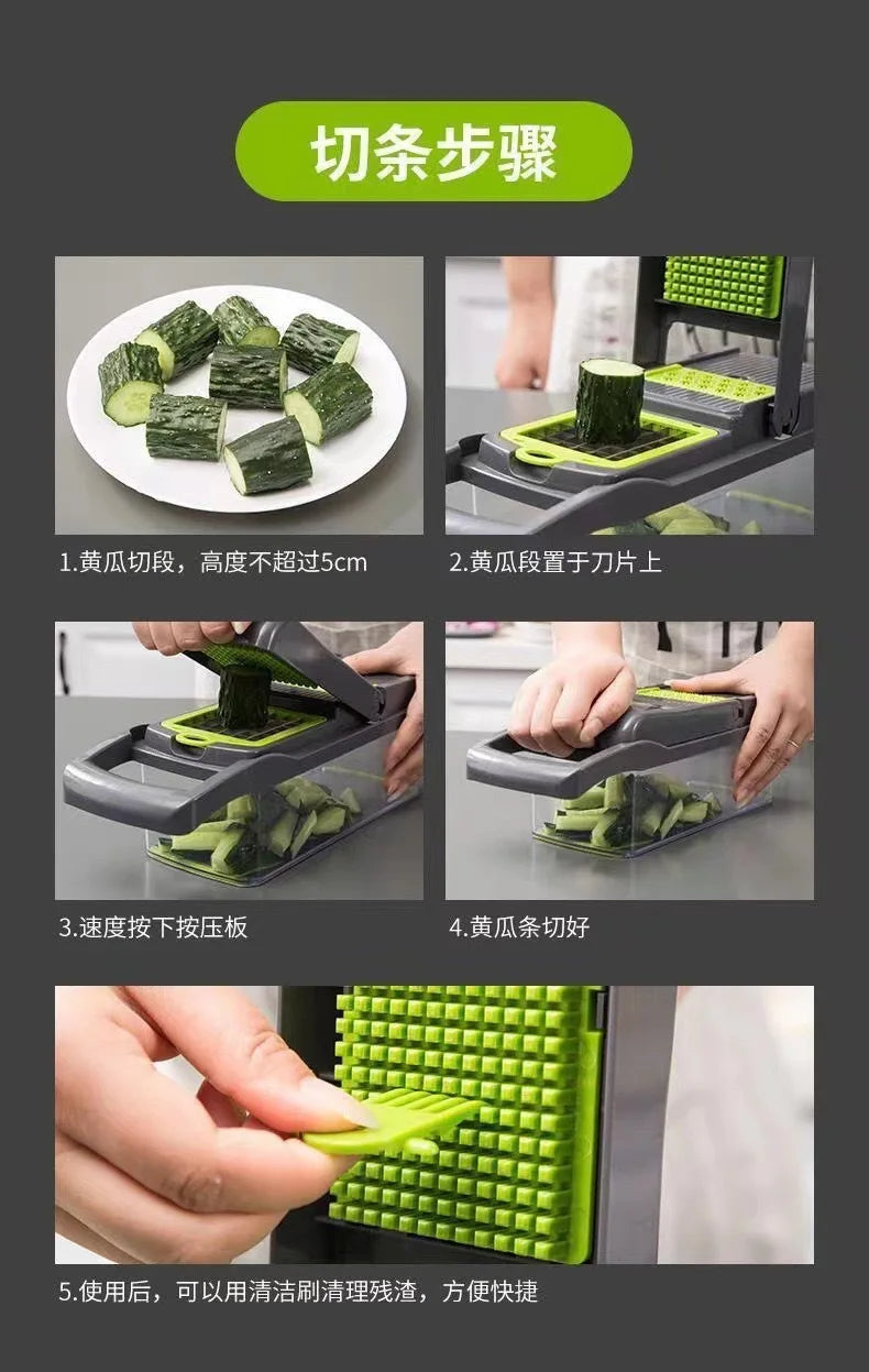 16-Piece Vegetable Chopper Set – Slicer, Dicer, Grater & Peeler