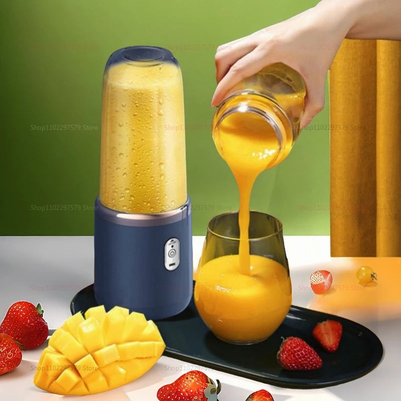 Portable USB Fruit Juicer Blender - 2 Cups 6 Blades Wireless Mixer