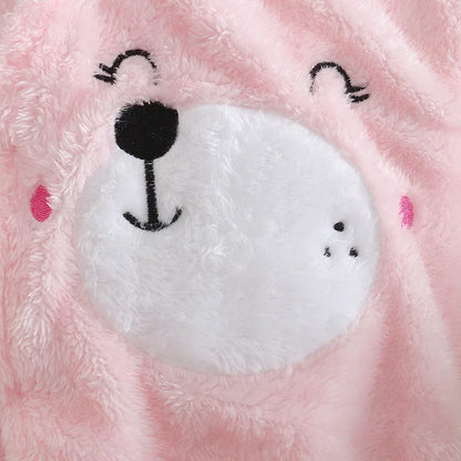 Baby Winter Clothes - Plush Baby Romper With Cute Cartoon Animal Prints For 0-2 Years