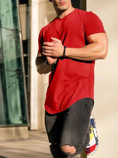 Men's Muscle Fitness T-shirt – Breathable Cotton Gym Tee | Short Sleeve Workout Shirt
