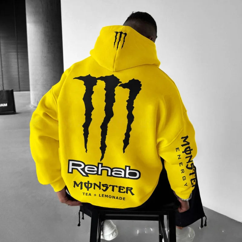 Monster Energy Hoodies – Charcoal Gray Streetwear Pullover For Men & Women