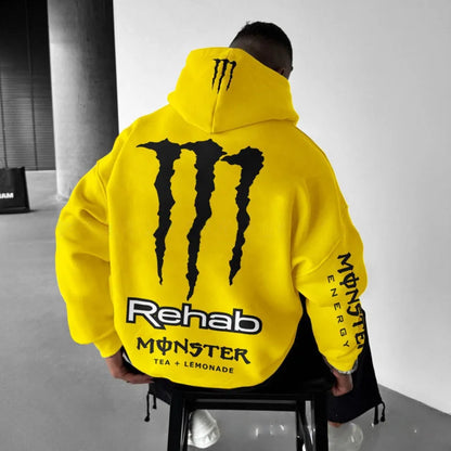 Monster Energy Hoodies – Charcoal Gray Streetwear Pullover For Men & Women