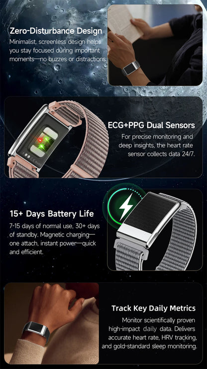 New ECG Health Smart Bracelet Men Women Heart Rate Blood Pressure Blood Lipids Uric Acid IP68 Waterproof Sport Band Smartwatches
