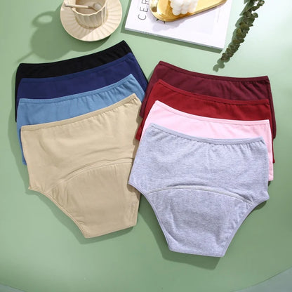 Women's Cotton High Waist Menstrual Period Underwear Seamless Absorption Leakproof Lingerie Breathable Physiological Panties New
