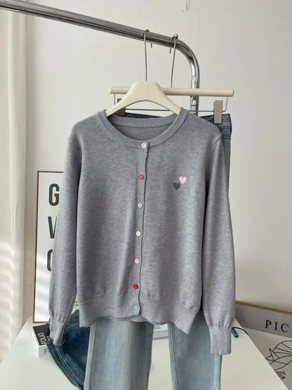 Fashion Versatile Women Sweater 2026 Autumn Winter Elegant Embroidered Women Knit Cardigan Long Sleeve Unique Colorful Buttons