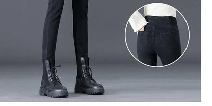 New Elastic Waist Skinny Jeans Women Spring Slim Stretch Denim Pants Vintage Pencil Vaqueros Mom Pantalones De Mujer PTKPCC
