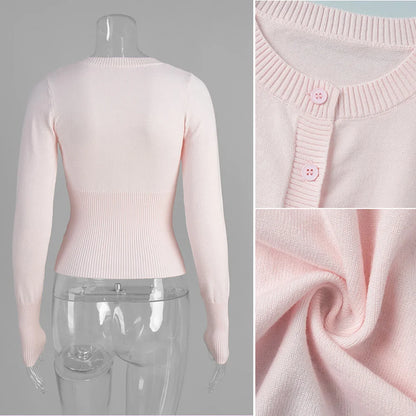 Tuularose Autumn Fashion Knitwear Cardigan Top Female Ribbed Patchwork Slim Casual Cropped Inner Top Women Knit Cardigan Outwear