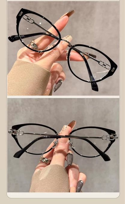 Women's Reading Glasses - Anti Blue Light, Retro Frames, Ultra Light, Clear Lens