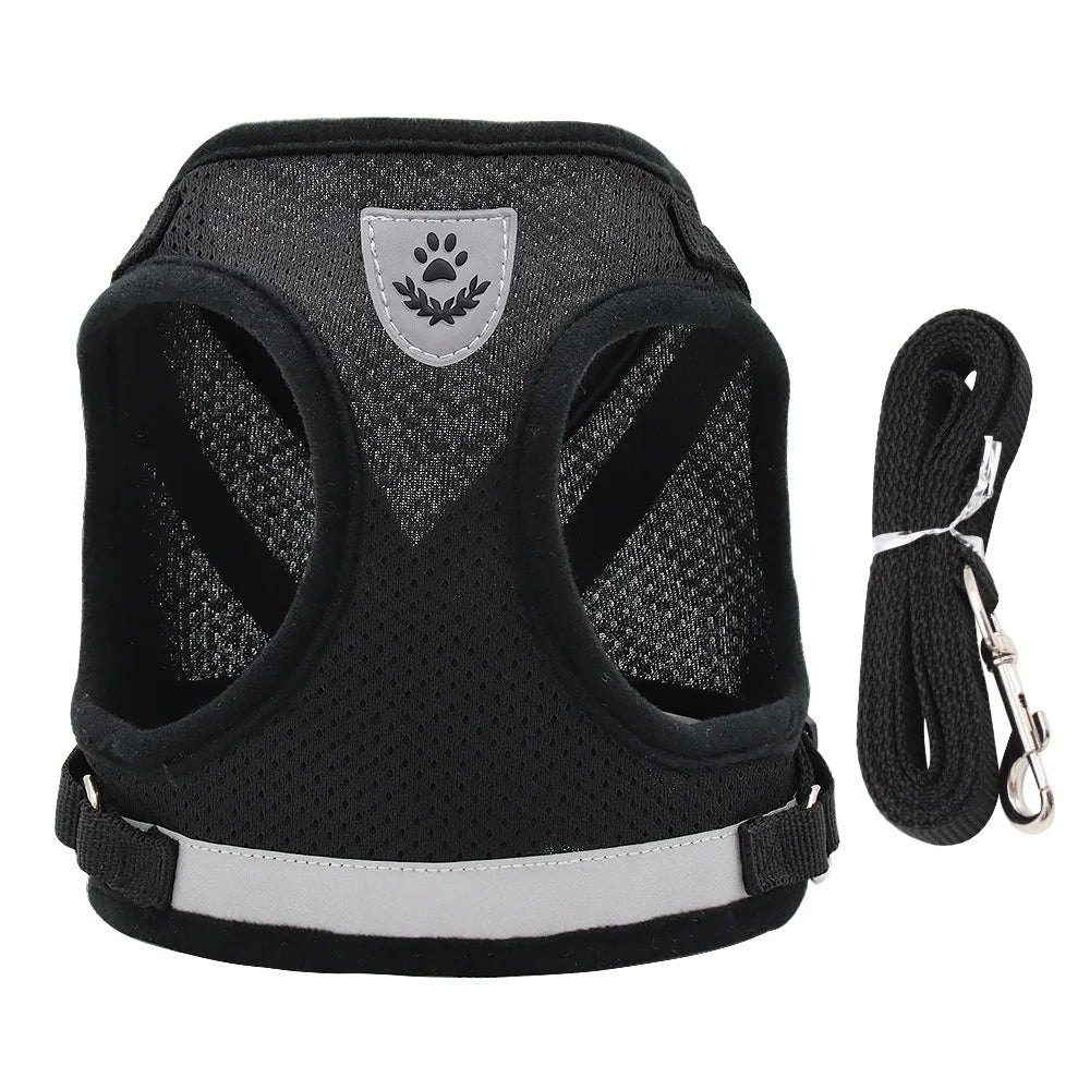 Dog Harness Leash Bulldog Vest Style Summer Reflective Puppy Harnesses Teddy Pet Supplies Breathable Rope Small Dog Collar Corgi